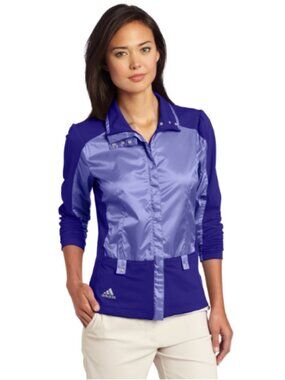 NWT Adidas Women’s Two-Tone Purple Climaproof Windbreaker Golf Jacket Size Large
